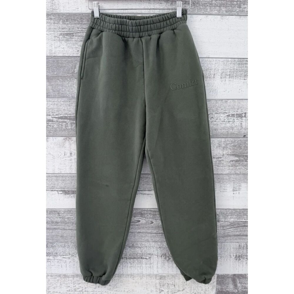 Comfrt Heavyweight Sweatpants Green Heavyweight Pockets Unisex Adult Size Small